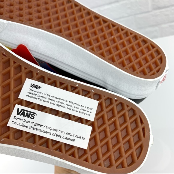 NEW! Vans Old Skool Racer Blk/Red Blue Flame Leather Shoes - Picture 15 of 16